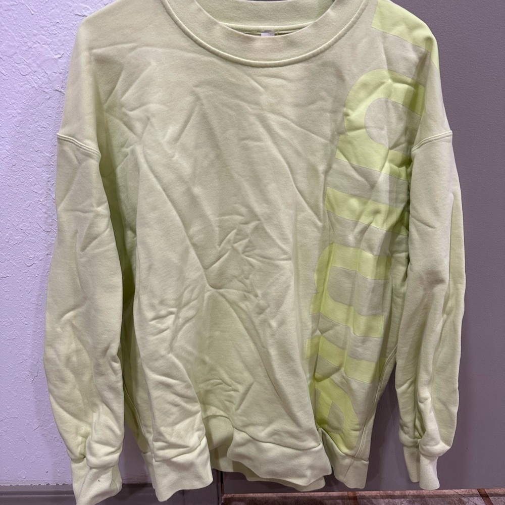 Lululemon Soft Green Cotton Crewneck